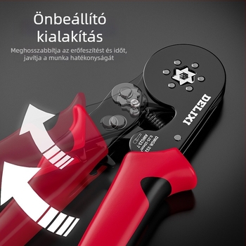 Delixi Többcélú termináls krimpelő fogó készlet – tűtípusú, hideg krimpelés, ötvözött acél