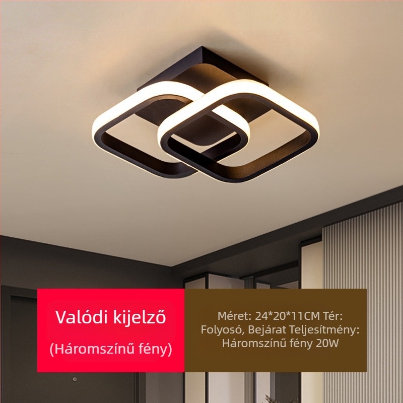 Skandináv modern stílusú mennyezeti lámpa előcsarnok és folyosó részére – 220V, LED fényforrás, 5–10 m² terület, CRI 80–90, élettartam 10000 óra
