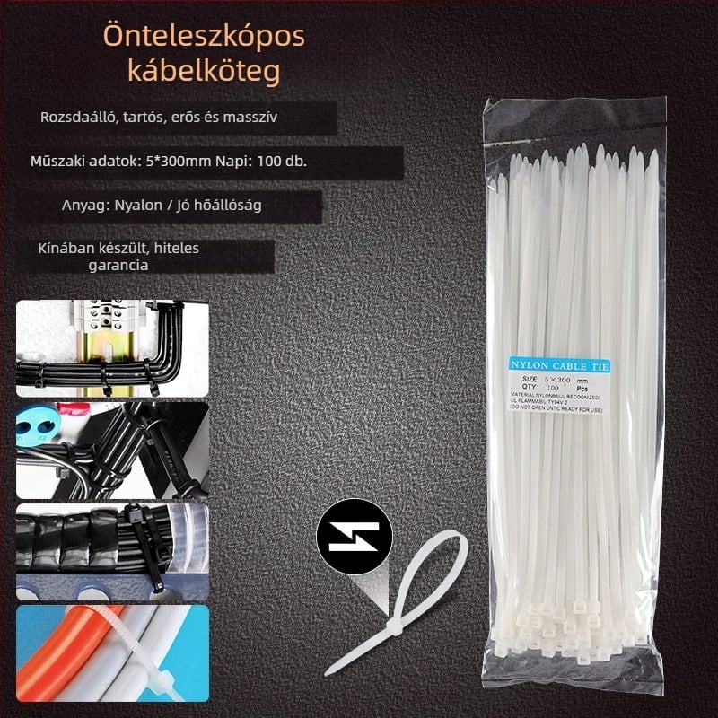 Nylon önzáró kábelköteg – műanyag csattal, háztartási használatra
