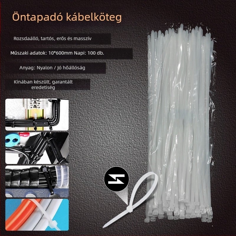 Nylon önzáró kábelköteg – műanyag csattal, háztartási használatra