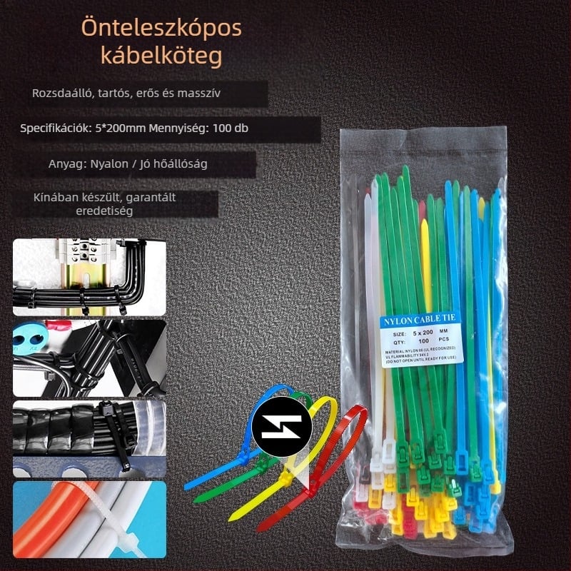 Nylon önzáró kábelköteg – műanyag csattal, háztartási használatra