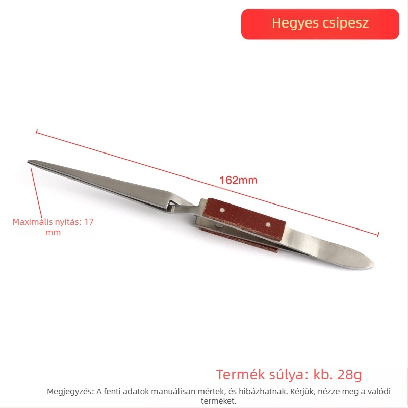 Általános hegesztő csipesz, asztali könyöktípusú kialakítás, visszacsapó klipsz, egyenes és görbült állkapcsokkal, csúszásmentes fogakkal