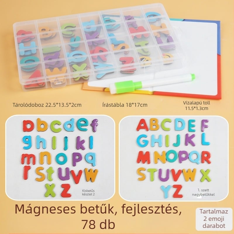Korai oktatás mágneses betű- és szám matricák – papír játék, 3–6 éveseknek, szellemi fejlődés, alapvető matematikai készségek (összeadás és kivonás)