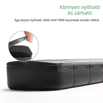 Hordozható 7 rekeszes műanyag gyógyszeres doboz, Modell 361, logó nyomtatás