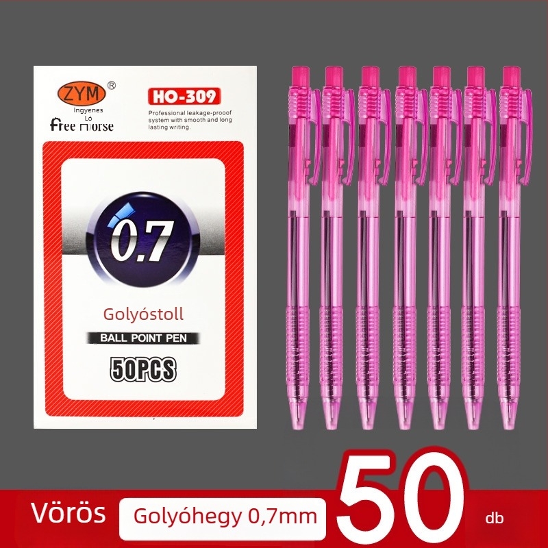0,7 mm fekete olajos golyóstoll-refill nyomógombos típushoz; piros korekciós toll tanárok számára