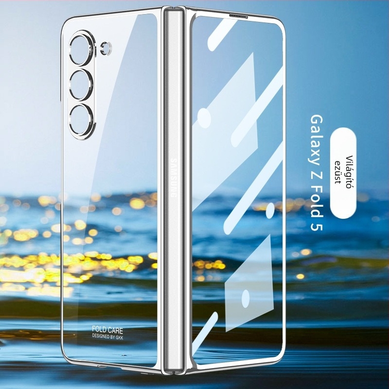 Samsung Z Fold7/6/5-höz PC-kemény tok elektroplattált fantom dizájnnal, védőfóliával a hajlított kijelzőhöz