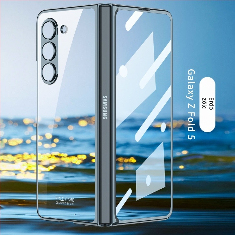 Samsung Z Fold7/6/5-höz PC-kemény tok elektroplattált fantom dizájnnal, védőfóliával a hajlított kijelzőhöz