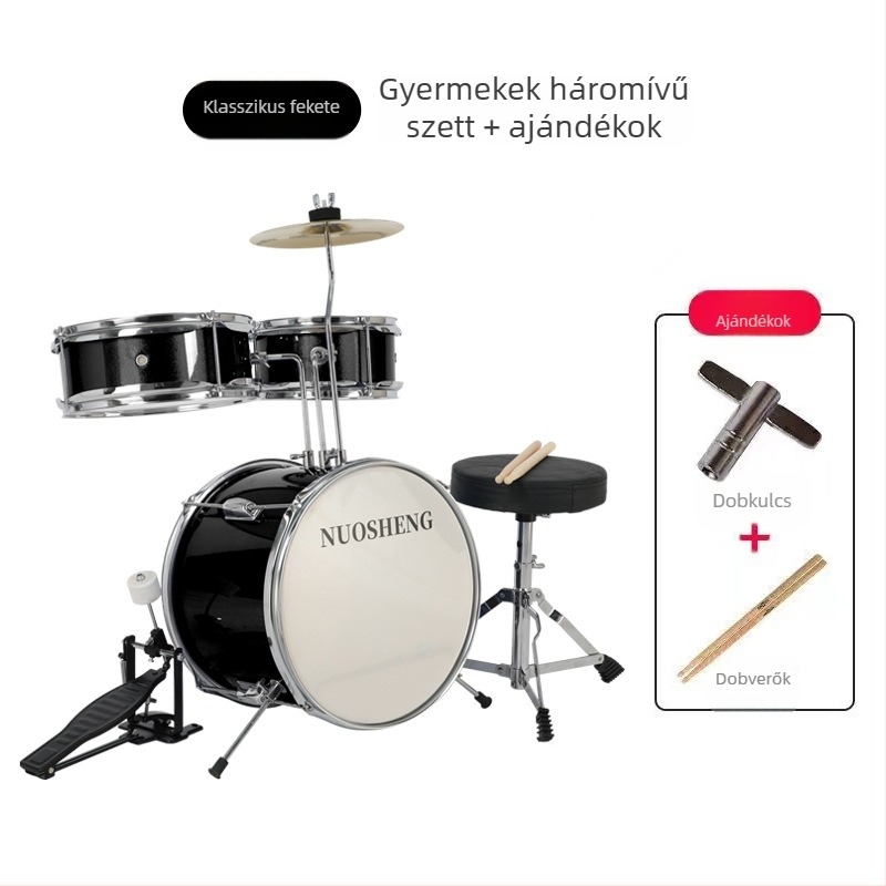 Novoicing Gyerekeknek 3-darabos dobkészlet, játék dobkészlet kezdőknek