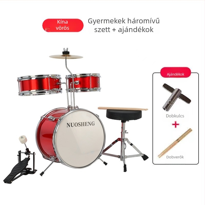 Novoicing Gyerekeknek 3-darabos dobkészlet, játék dobkészlet kezdőknek
