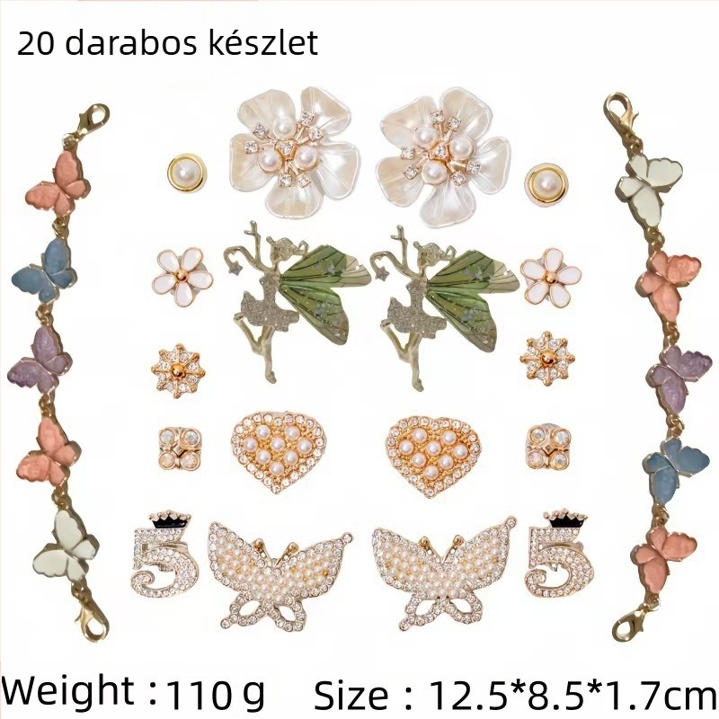 Etno-stílusú, uniszex bokaékszer ezüstből, motívumok: állat, virág, levél és csillag, testreszabható