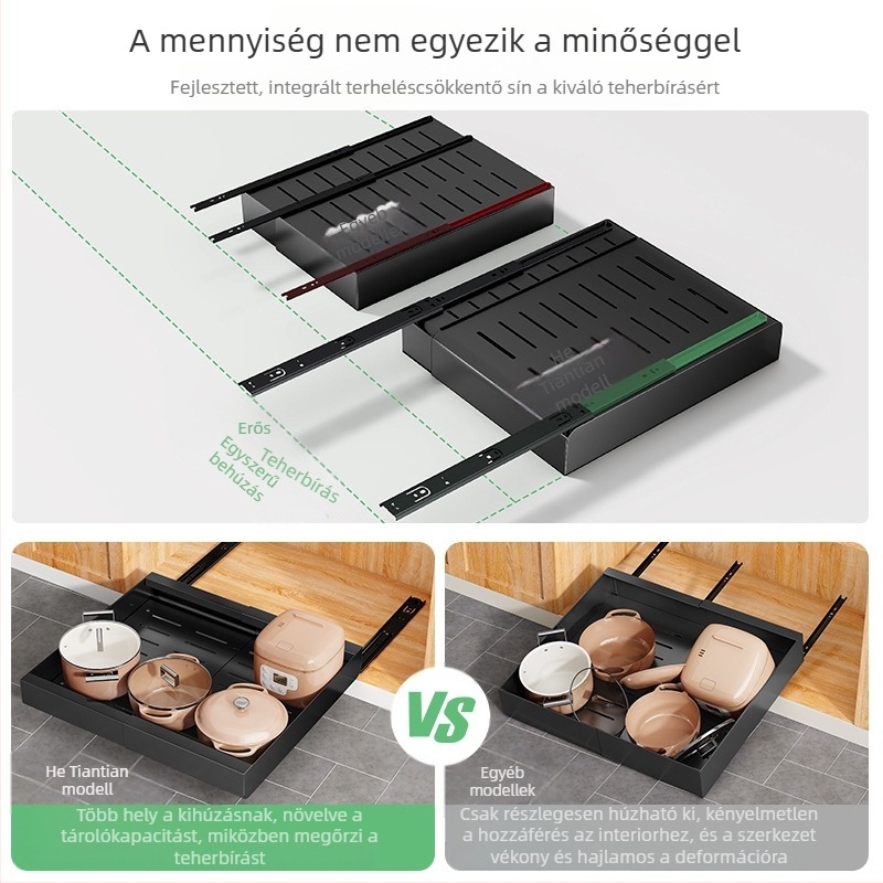 Teleszkópos konyhai tároló - többfunkciós, telepítés nélkül, szénacél, modern minimalista dizájn, 2024-ben debütált