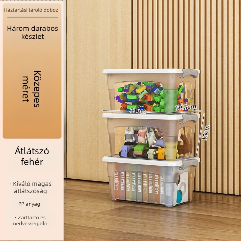 Műanyag gurulós tárolódoboz — többfunkciós, 50–60 L kapacitás, por- és nedvességálló, modellek 5501–5506