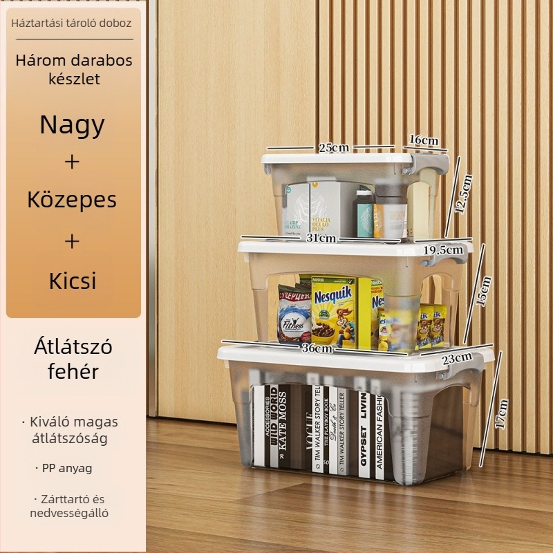 Műanyag gurulós tárolódoboz — többfunkciós, 50–60 L kapacitás, por- és nedvességálló, modellek 5501–5506