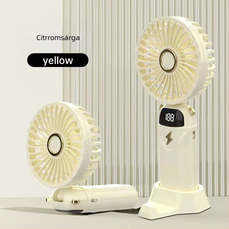 Összecsukható mini ventilátor USB-s töltéssel, digitális kijelzővel, irodai, kollégiumi és kültéri használatra