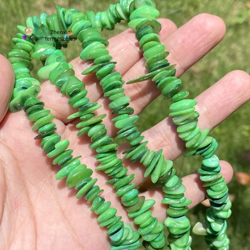 Bohem stílusú színes kagylóhéj gyöngyök, 7–14 mm, félkész ékszer alkatrész, 38 cm hosszú