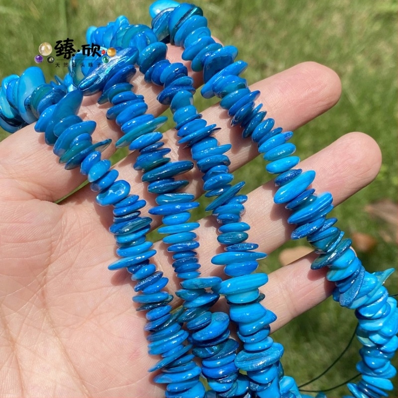 Bohem stílusú színes kagylóhéj gyöngyök, 7–14 mm, félkész ékszer alkatrész, 38 cm hosszú