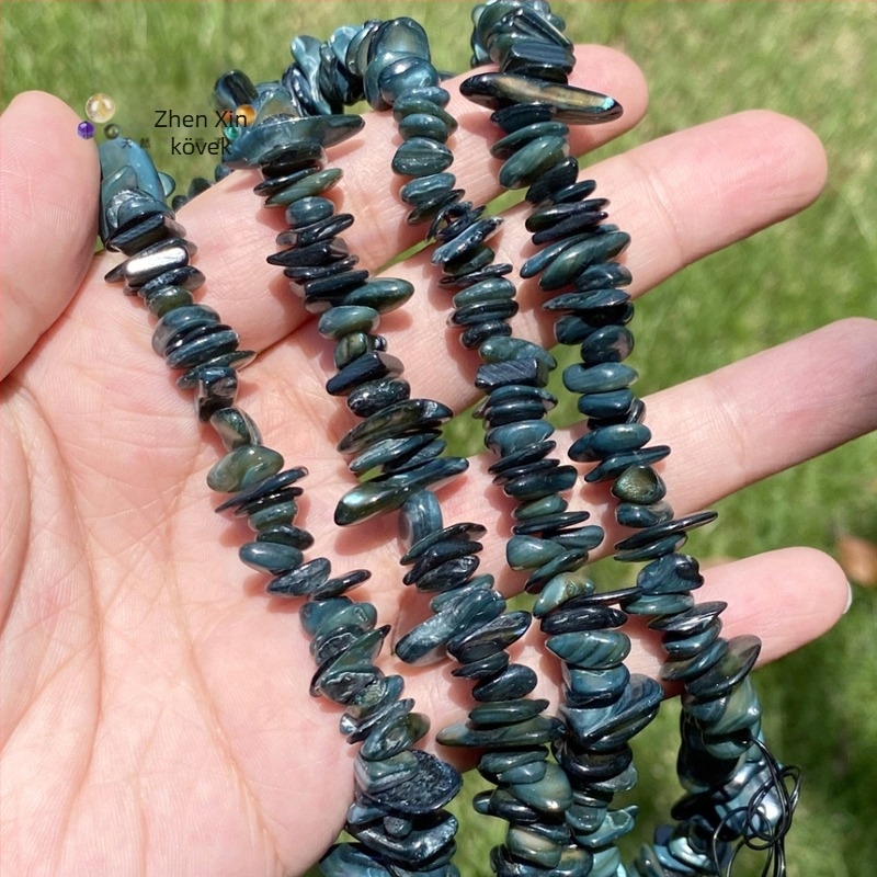 Bohem stílusú színes kagylóhéj gyöngyök, 7–14 mm, félkész ékszer alkatrész, 38 cm hosszú
