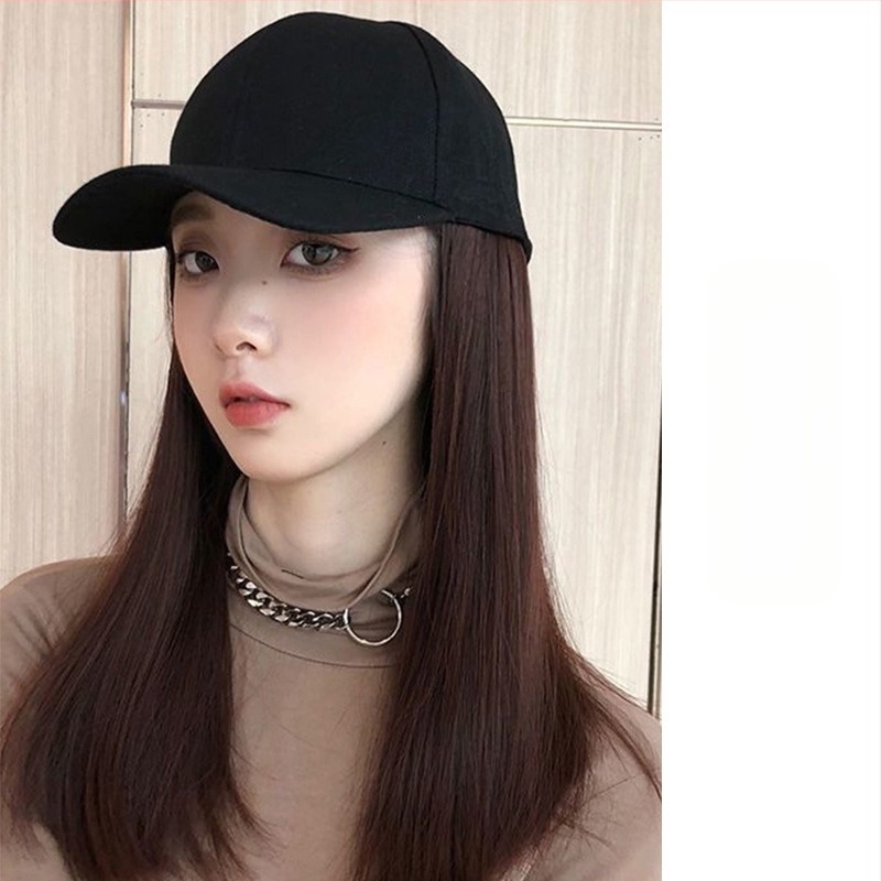 Sapkás paróka bob fazon, hőálló szálak, közepes-hosszú, koreai stílus