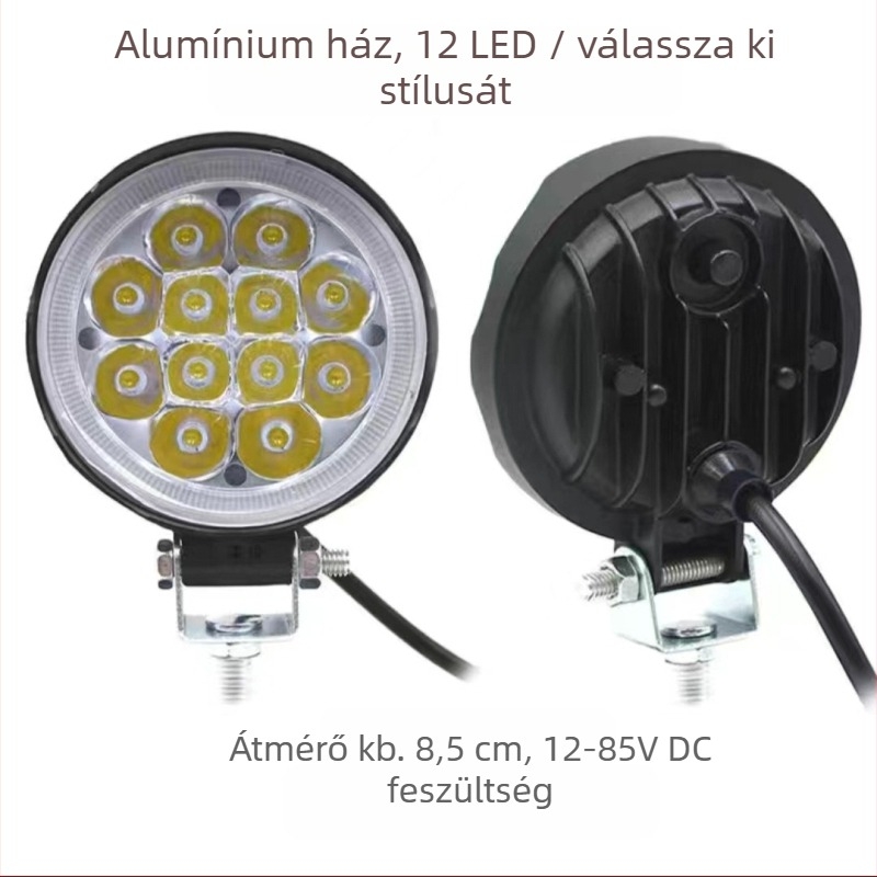 Több‑LED spotfény járművekhez – 144W, 12–80V, IP67, repülőipari alumínium, 30000 óra élettartam
