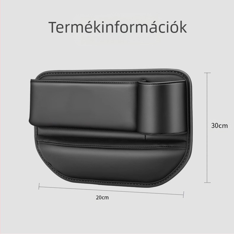 Autóülések közötti tároló rekesz, valódi bőr, testreszabható, logó nyomtatható