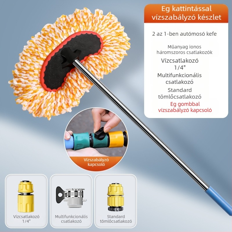 Yiju autómosó mop ötvözetből készült konstrukcióval és nagy nyomású vízpisztollyal (Ötvözet • Márka: Yiju • Nagy nyomású vízpisztoly)