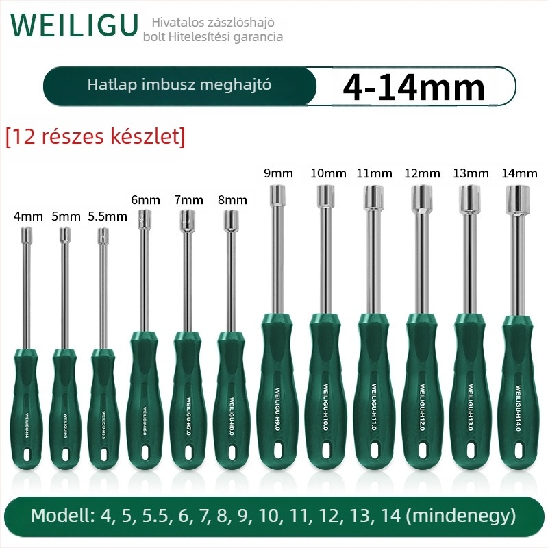 Hex socket kulcs, edzett magas széntartalmú acél, tükröző felület
