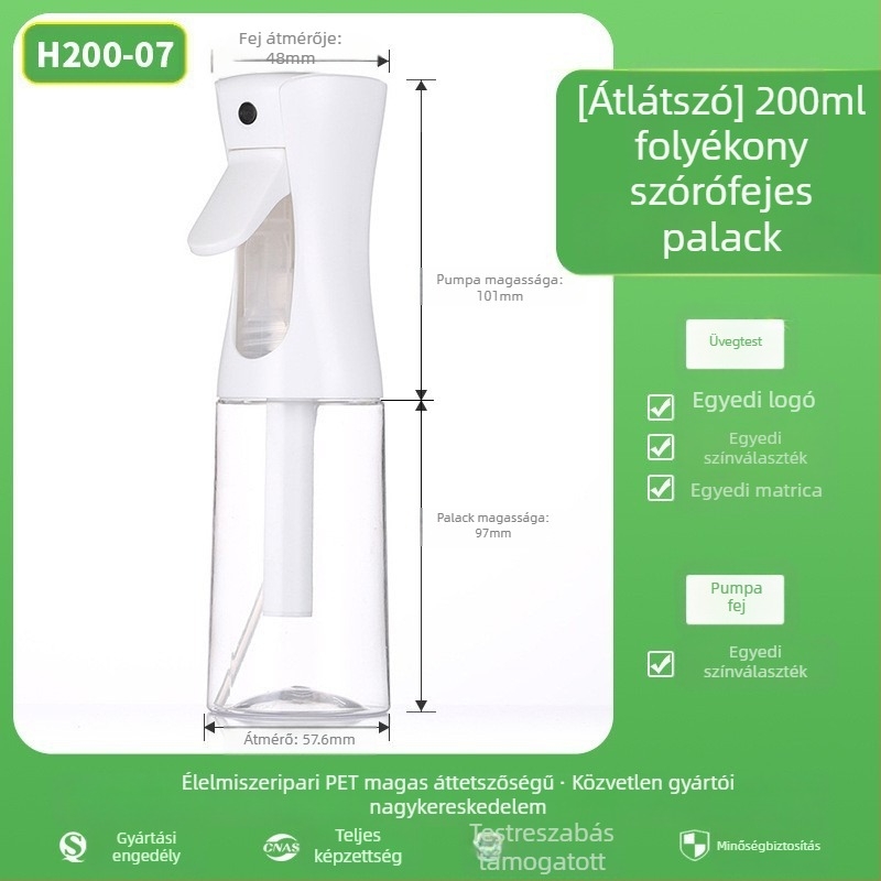 Permetező palack matt felülettel, PET anyag, szitanyomás, eredet Zhejiang, Senjia Plastic Industry márka, testreszabás nélkül