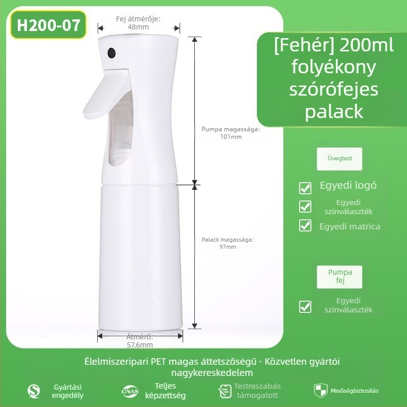 Permetező palack matt felülettel, PET anyag, szitanyomás, eredet Zhejiang, Senjia Plastic Industry márka, testreszabás nélkül