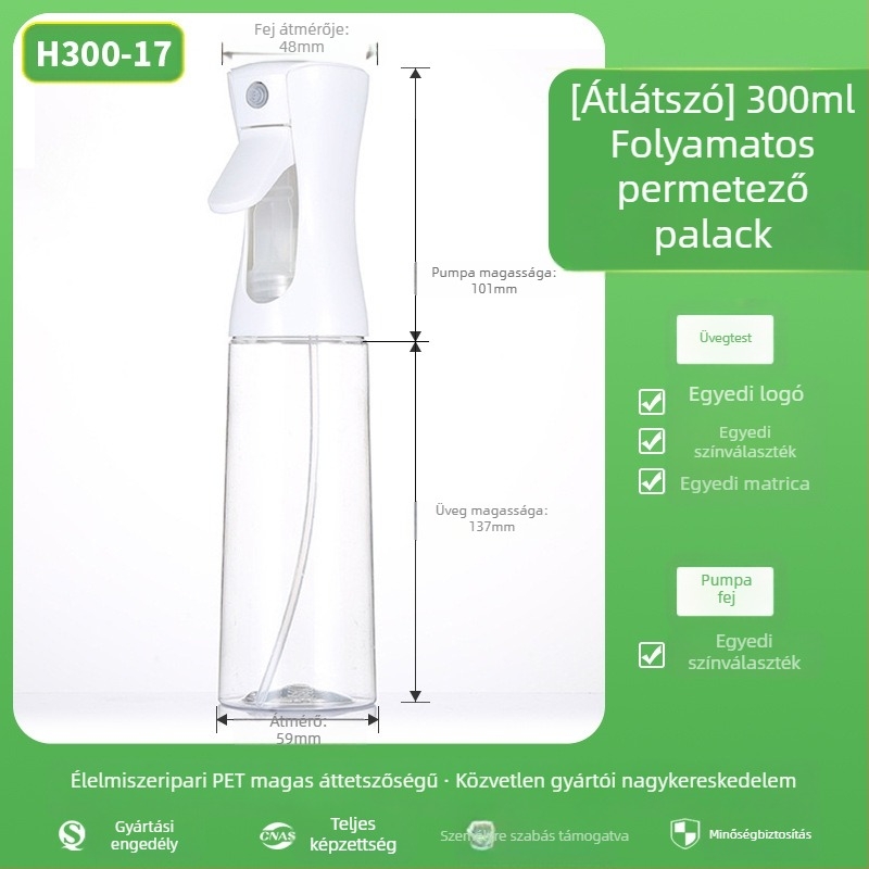 Permetező palack matt felülettel, PET anyag, szitanyomás, eredet Zhejiang, Senjia Plastic Industry márka, testreszabás nélkül