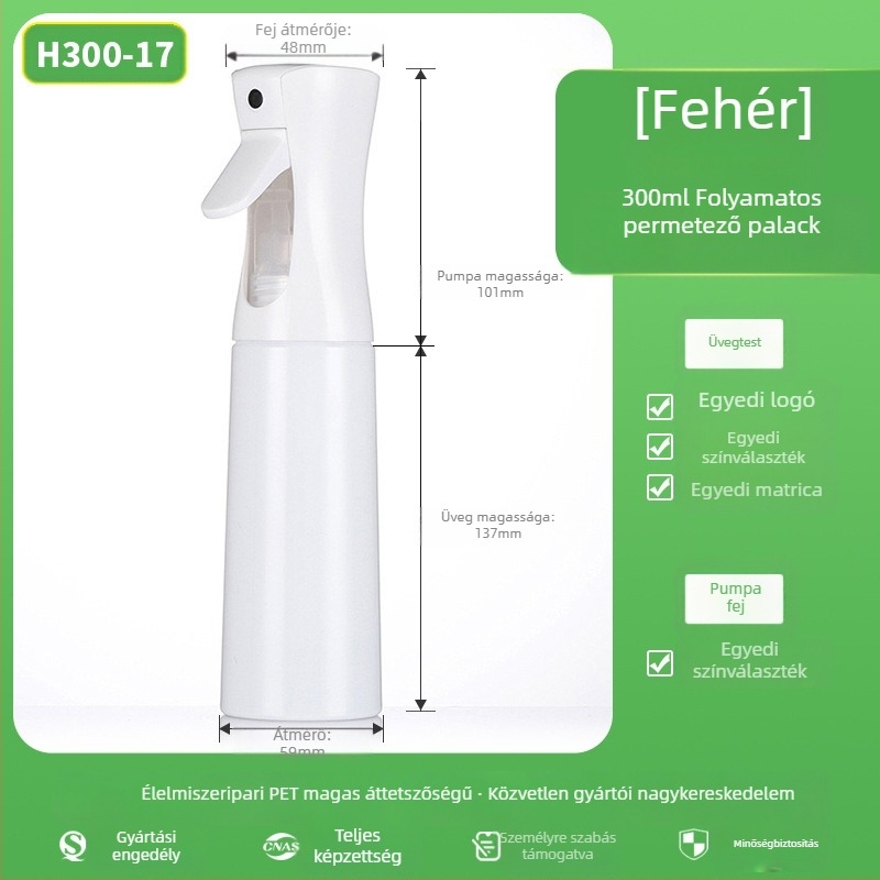 Permetező palack matt felülettel, PET anyag, szitanyomás, eredet Zhejiang, Senjia Plastic Industry márka, testreszabás nélkül