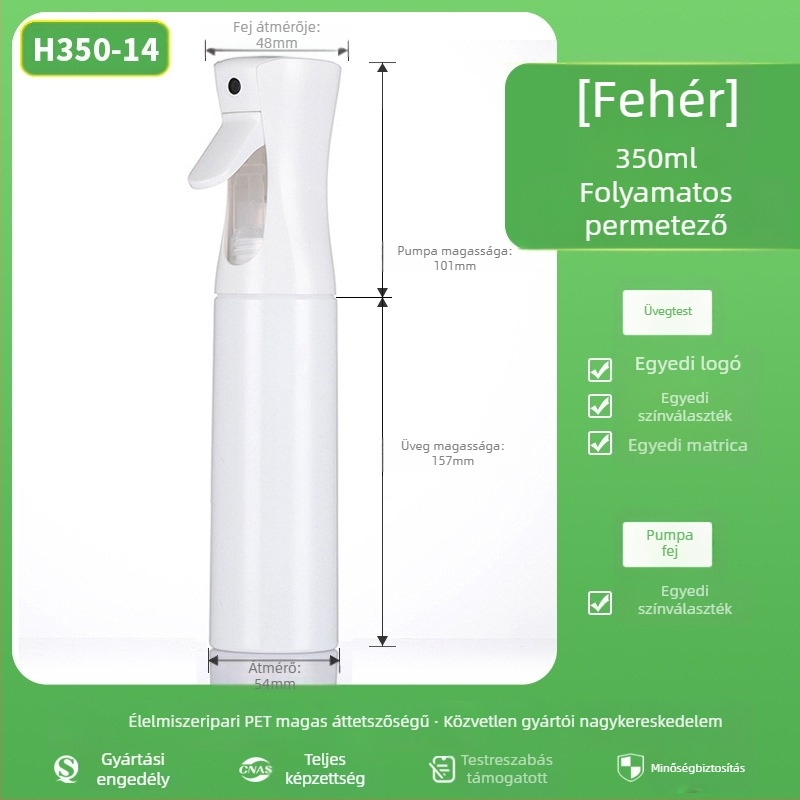 Permetező palack matt felülettel, PET anyag, szitanyomás, eredet Zhejiang, Senjia Plastic Industry márka, testreszabás nélkül