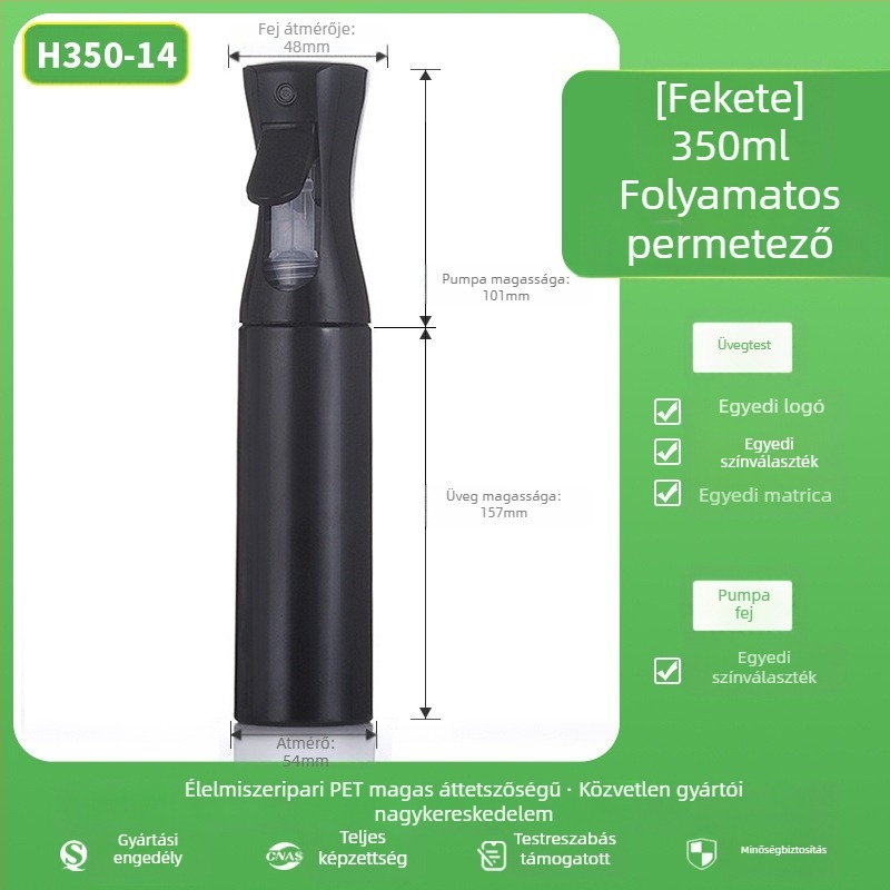 Permetező palack matt felülettel, PET anyag, szitanyomás, eredet Zhejiang, Senjia Plastic Industry márka, testreszabás nélkül