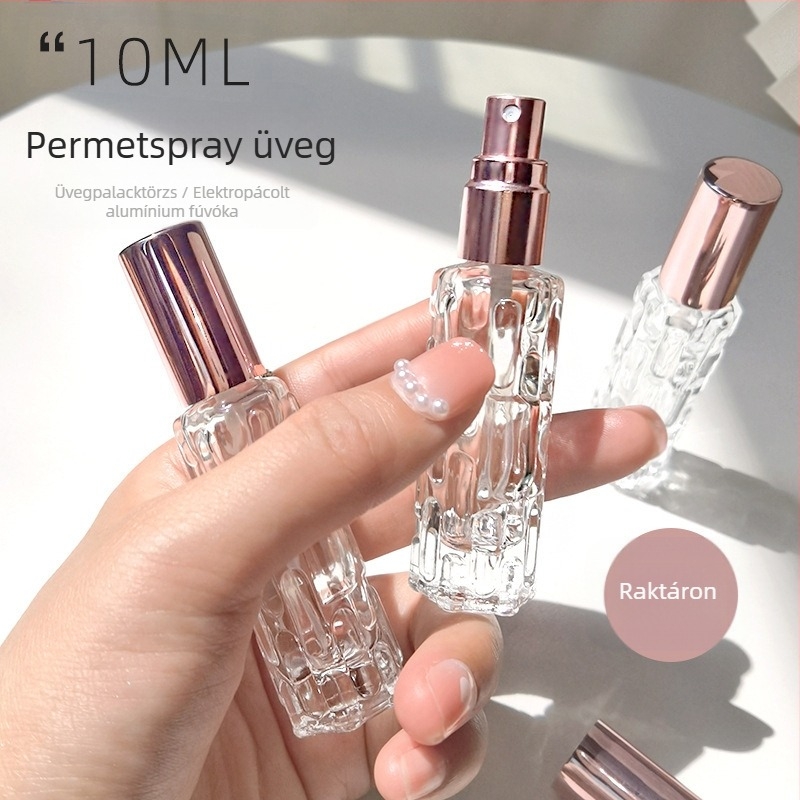 Fújt üveg parfümös üveg spray fejjel és acélgolyós diffúzorral