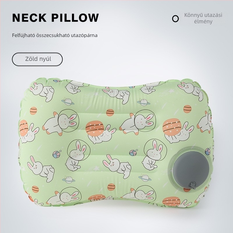 Utazási felfújható párna – Square modell, FlyingBear, 10 cm vastagság, környezetbarát PVC, súly 100 g