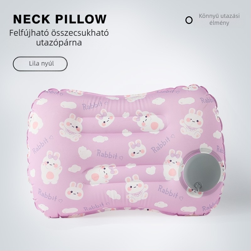 Utazási felfújható párna – Square modell, FlyingBear, 10 cm vastagság, környezetbarát PVC, súly 100 g