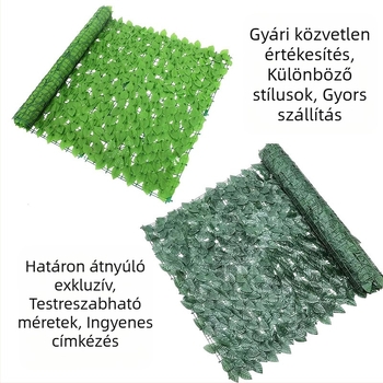 Mű sövény levelek kerítéshez, dekoráció falra és a mennyezetre