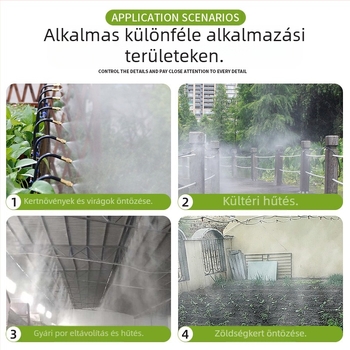 Mikro-spray öntözőfej állítható szöggel, 360°-os univerzális fúvóka, gyors dugó-csatlakozású telepítés, automata permetező otthoni kertészethez