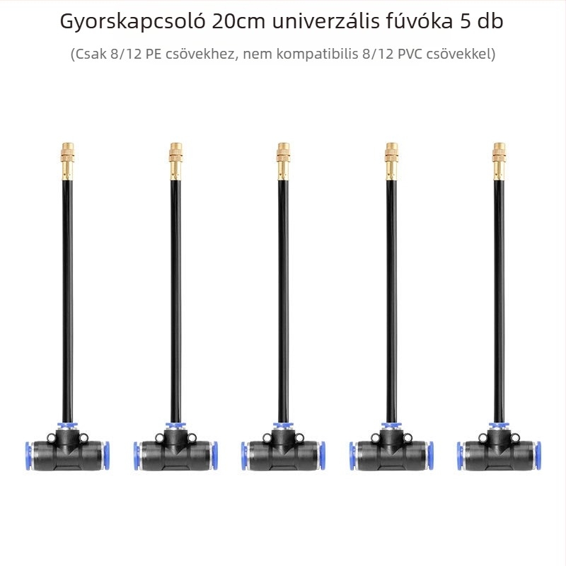 Mikro-spray öntözőfej állítható szöggel, 360°-os univerzális fúvóka, gyors dugó-csatlakozású telepítés, automata permetező otthoni kertészethez