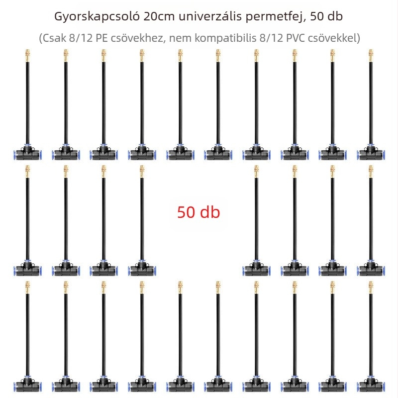 Mikro-spray öntözőfej állítható szöggel, 360°-os univerzális fúvóka, gyors dugó-csatlakozású telepítés, automata permetező otthoni kertészethez