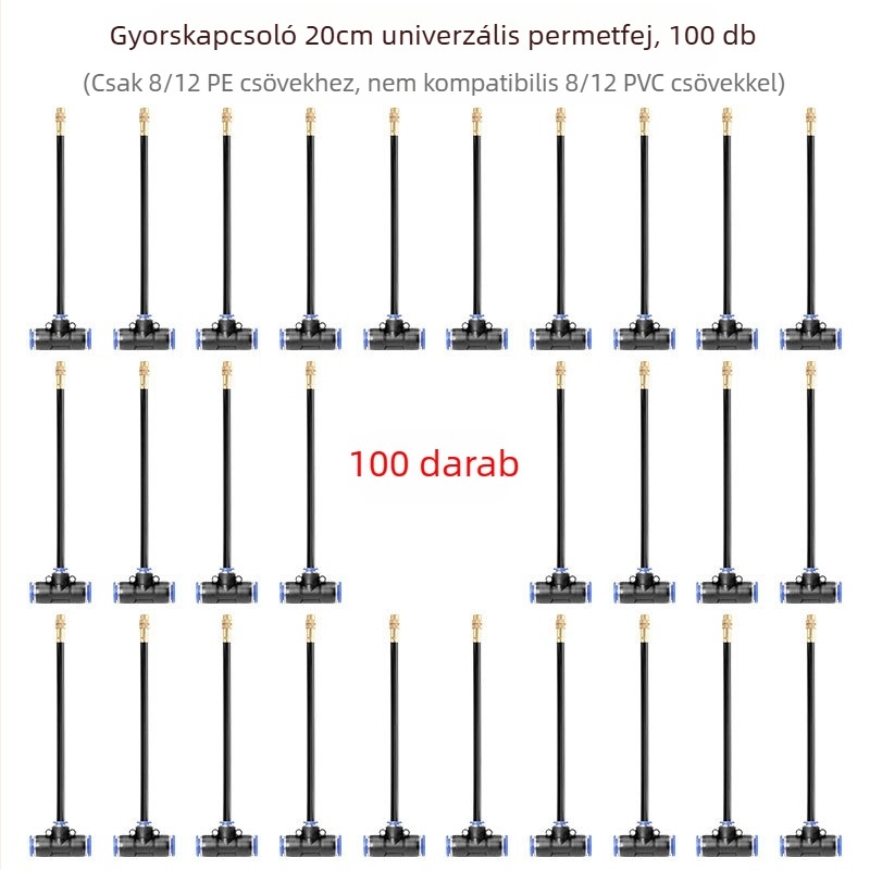 Mikro-spray öntözőfej állítható szöggel, 360°-os univerzális fúvóka, gyors dugó-csatlakozású telepítés, automata permetező otthoni kertészethez