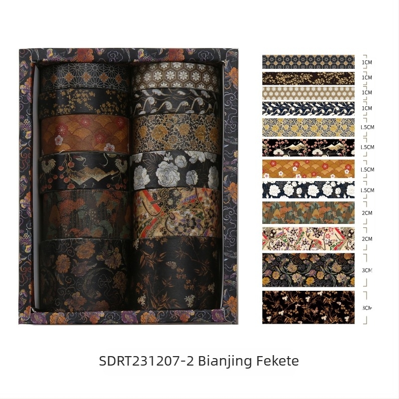 Kyoto Yanyun Naptár Washi Szalag és Papír Matrica Készlet, testreszabható, aljzat: washi papír, vastagság 0.02, általános felhasználás