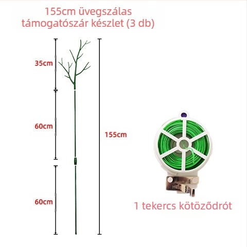 Növénytámasztó rúd – műanyag, erkélyre és otthoni kertészkedéshez, leesés elleni támasz növényekhez