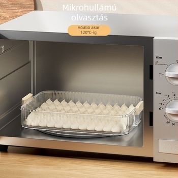 Dumpling tároló doboz – hordozható, vákuumzáras, többszintű, élelmiszer-minőségű műanyag, fagyasztóban tárolható