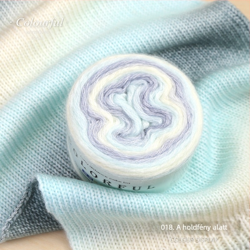 Gradiens színű gyapjúfonal golyó kézimunkához – Spray-spun, közepes vastagság
