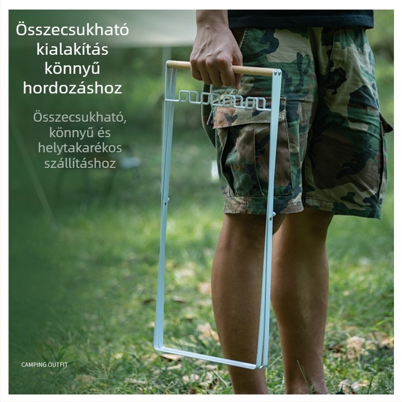 Összecsukható kültéri szemetesállvány, zsákok tartója, asztali tároló Kempinghez és otthoni konyhához