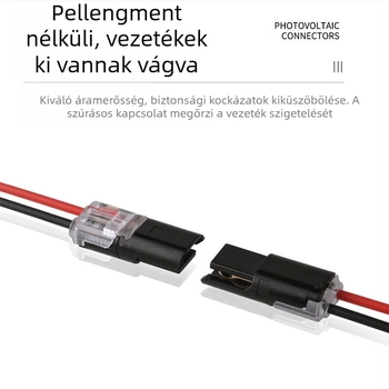 Beef time LED D2 gyors csatlakozó – 1 tűs terminál vezeték-vezeték közötti csatlakozáshoz, közvetlen plug-in, szigetelőanyag: magas tisztaságú foszforos réz, vezeték keresztmetszet 0,35–0,75 mm, LED világításhoz