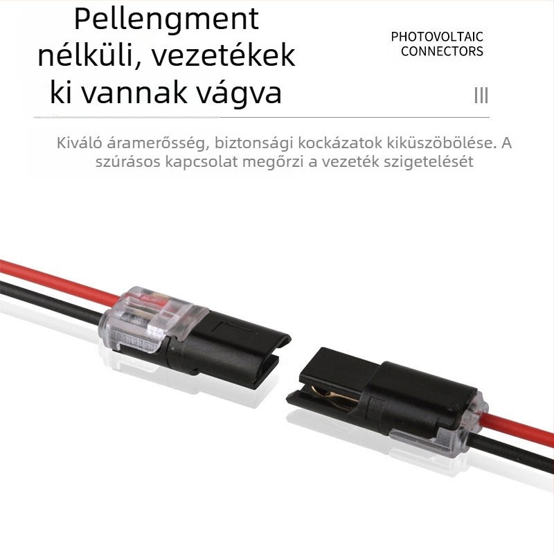 Beef time LED D2 gyors csatlakozó – 1 tűs terminál vezeték-vezeték közötti csatlakozáshoz, közvetlen plug-in, szigetelőanyag: magas tisztaságú foszforos réz, vezeték keresztmetszet 0,35–0,75 mm, LED világításhoz