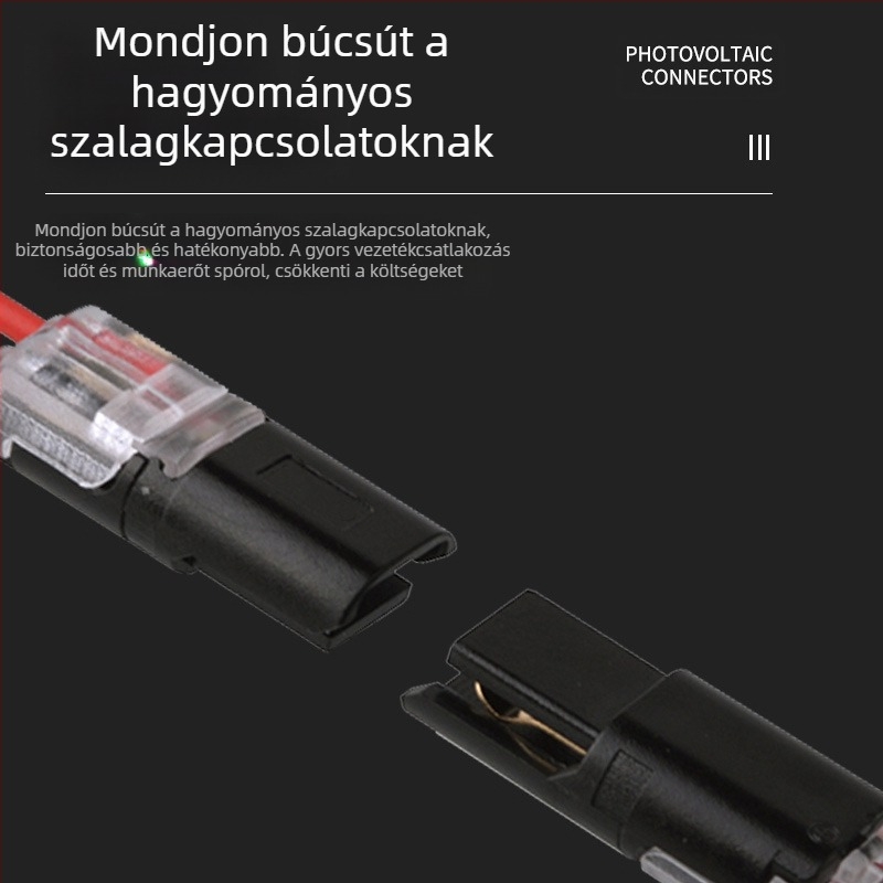 Beef time LED D2 gyors csatlakozó – 1 tűs terminál vezeték-vezeték közötti csatlakozáshoz, közvetlen plug-in, szigetelőanyag: magas tisztaságú foszforos réz, vezeték keresztmetszet 0,35–0,75 mm, LED világításhoz