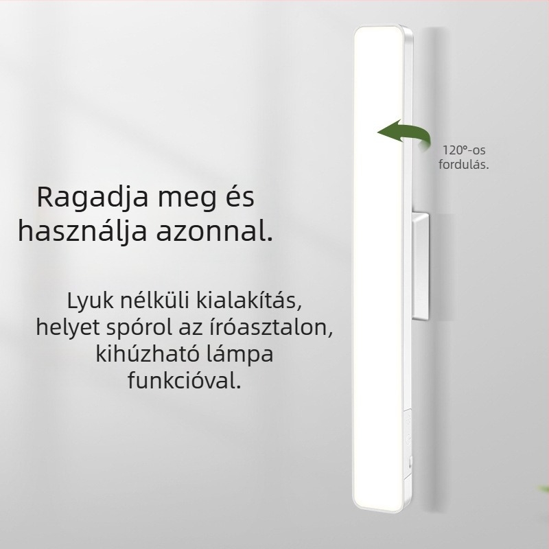 LED éjjeliszekrény lámpa mágneses rögzítéssel, szemvédelem, érintéses kapcsoló, fényerő-szabályzás, beépített lítium akkumulátor