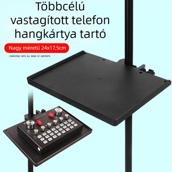 Xiangmi mobiltelefon-tartó állvány élő közvetítéshez, mikrofon- és hangkártyatálca, fényképek tároló állvány